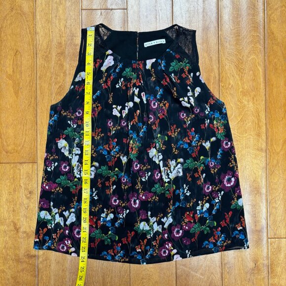 Alice Olivia Womens Silk Floral Top Size *M Lace Sleeveless Fairy Whimsigoth - Picture 8 of 10